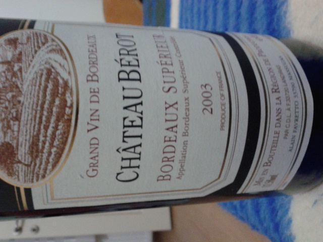 chateau berot/bordeux superieur 2003