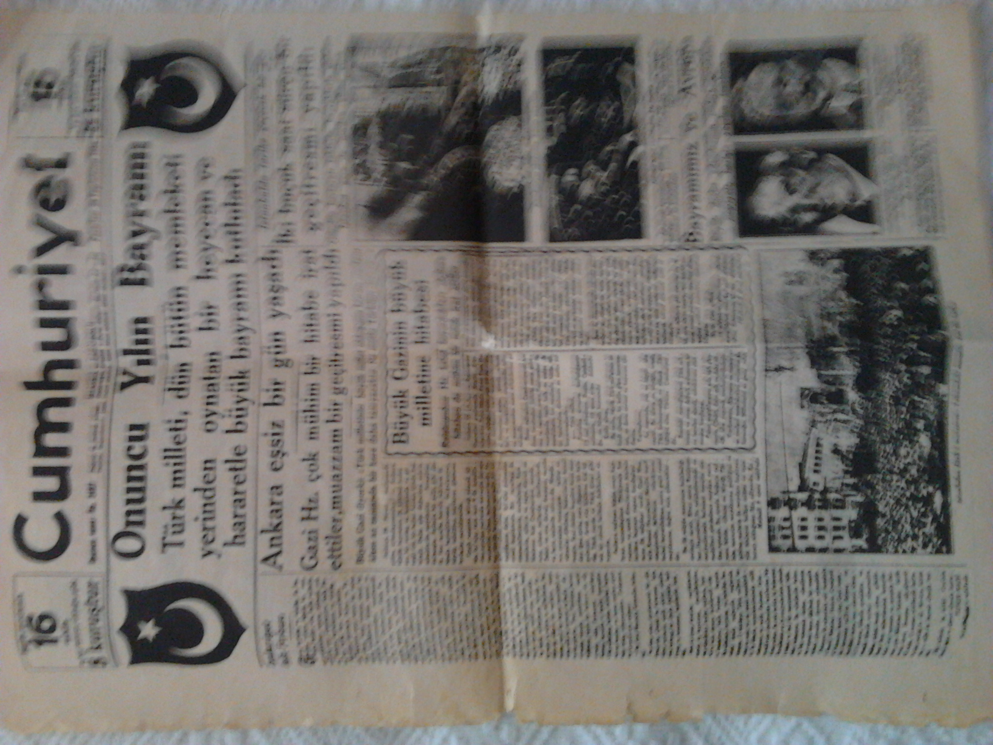 ESKİ 1933 TARİHLİ CUMHURİYET GAZETESİ