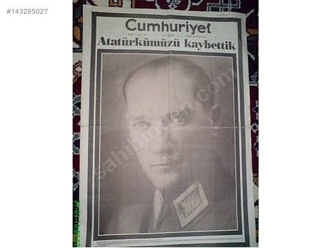 10 kasım 1938 cumhuriyet gazetesi